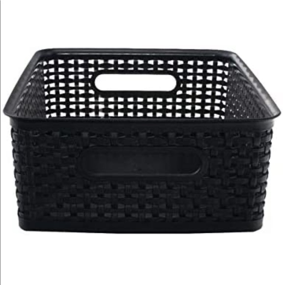 NWT Advantus Weave Design Plastic Medium Bin, 13.75"L by 10.5"W by 4.625… - Picture 2 of 4